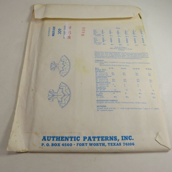 VTG Authenic Pattern Inc #309 Large Full Square Dancing Circle Skirt Pointed Hem - Picture 12 of 12